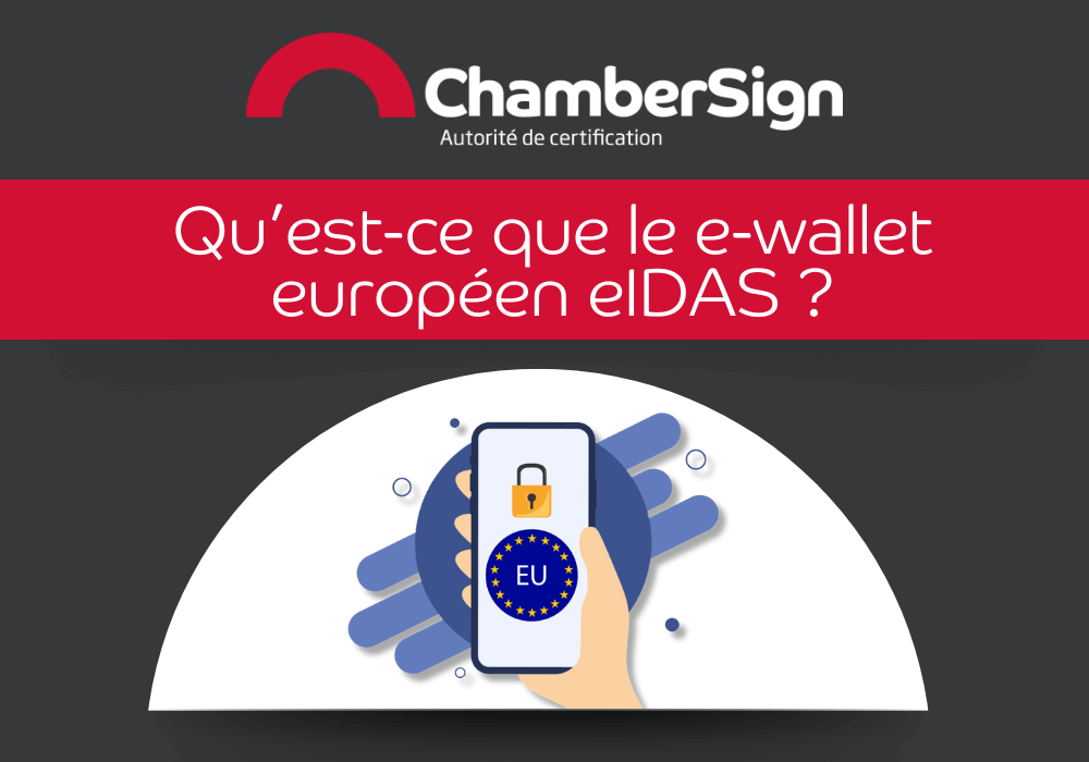 miniature montrant une main tenant un téléphone avec une application européenne protégée.