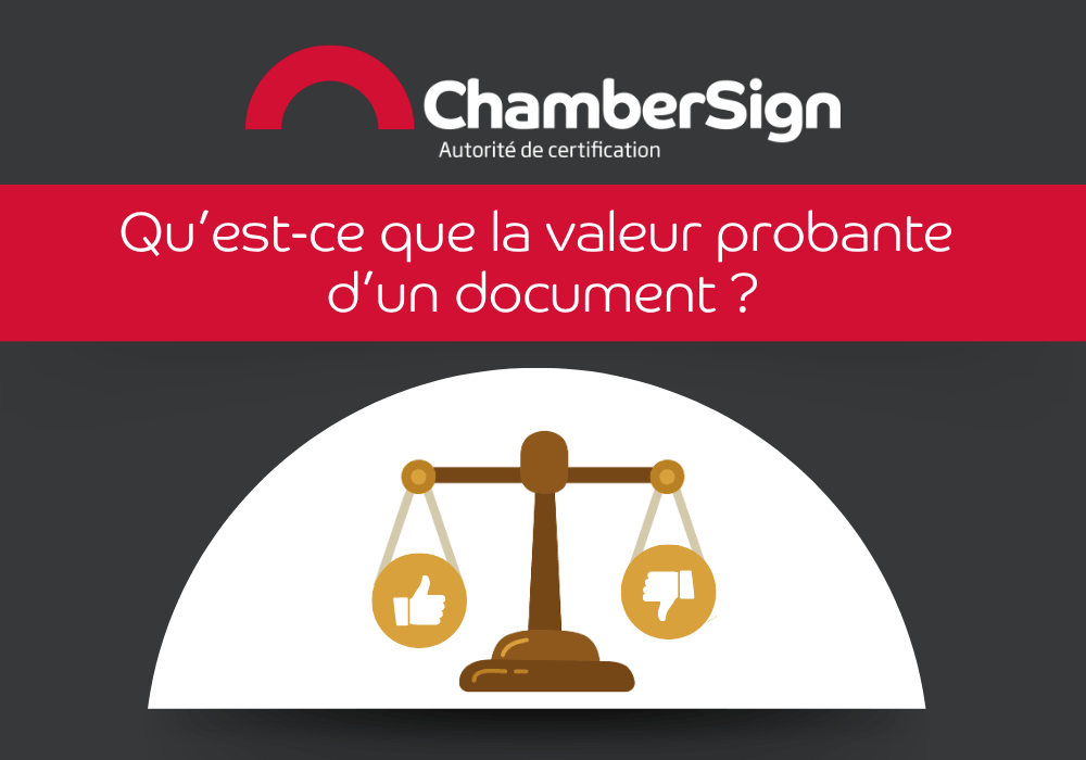 Illustration de l'article sur la valeur probante avec une balance juridique